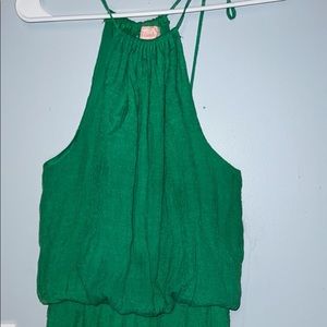Green romper. Medium. Looks cute on.